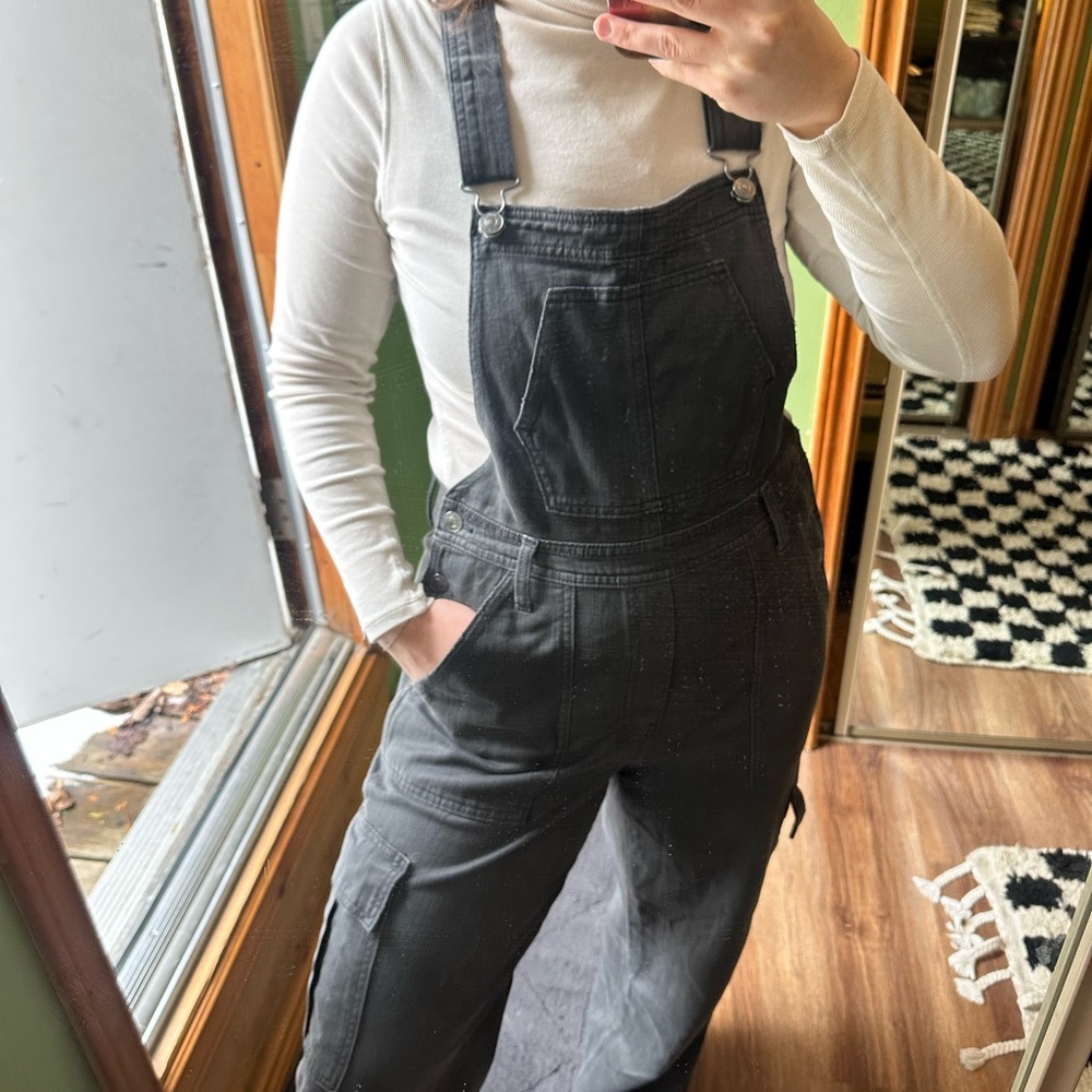 Aerie Women's Black/ Grey Overalls - Picture 4 of 9